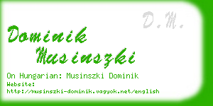 dominik musinszki business card